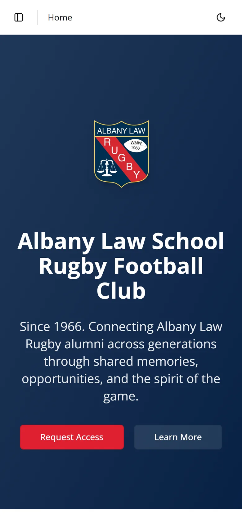 ALSRFC alumni site on a phone