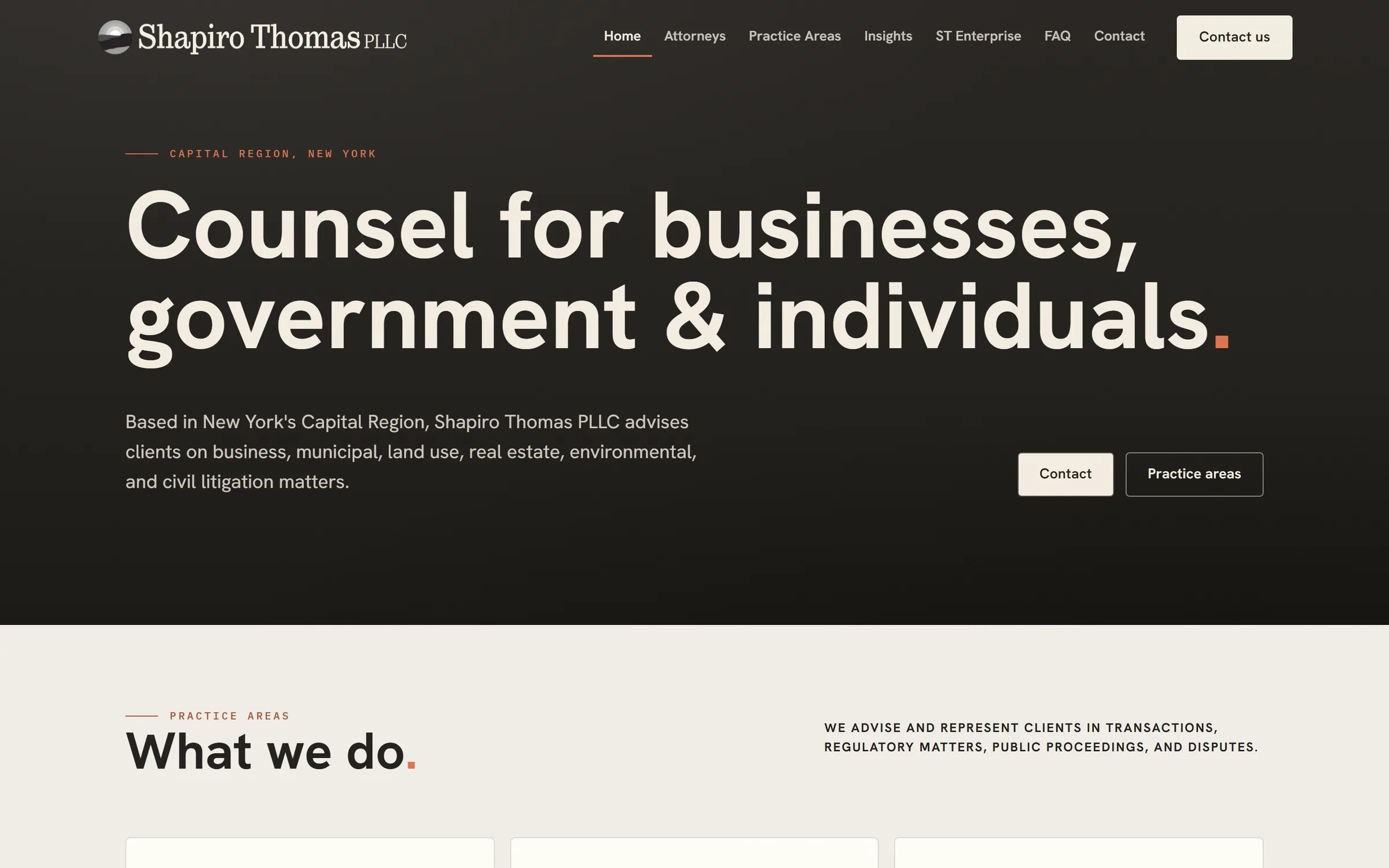 ShapiroThomas.com home page: Counsel for businesses, government & individuals.
