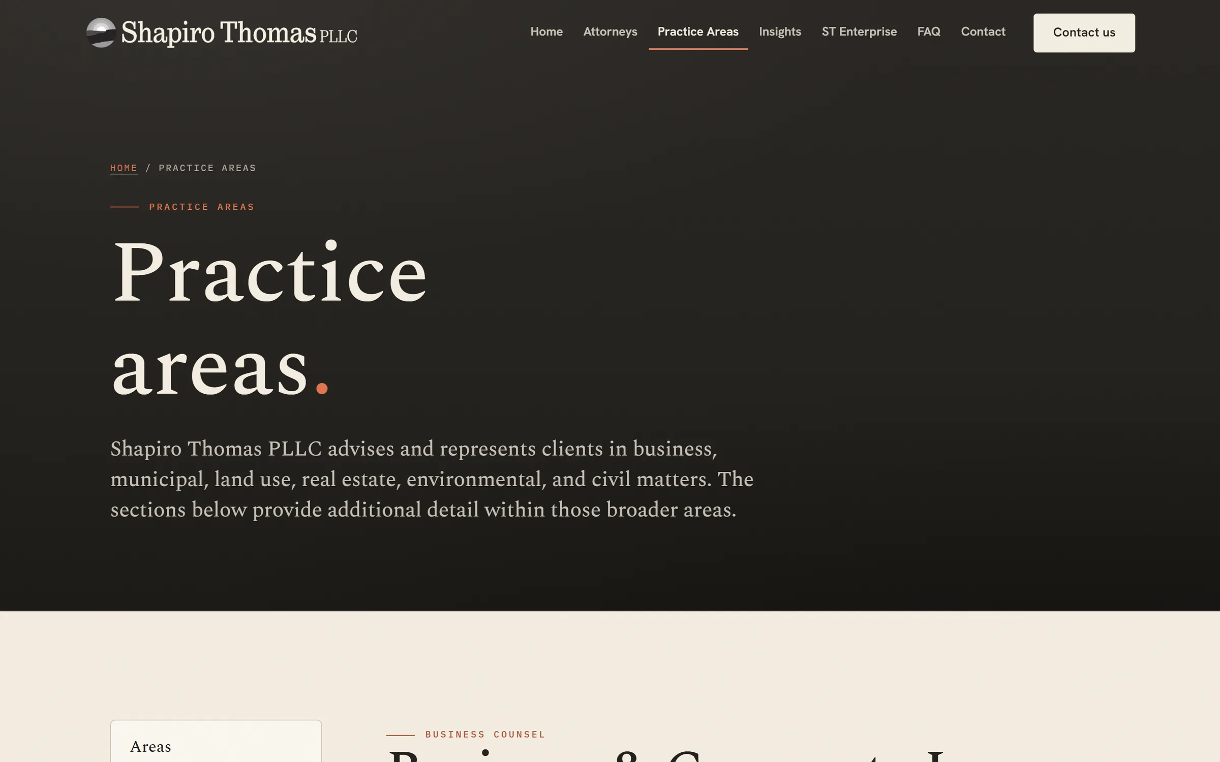 Shapiro Thomas practice areas page